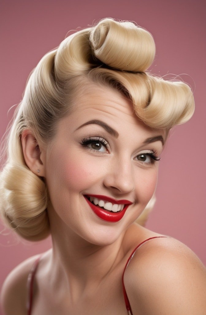 1940s Betty Grable Rolled Bangs