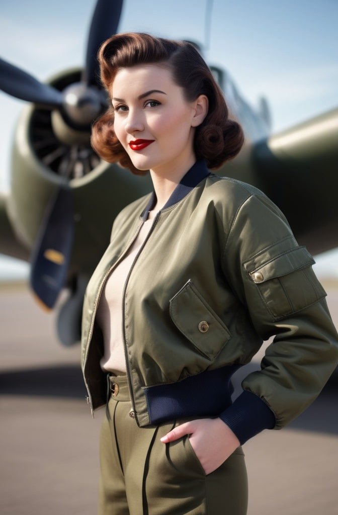 1940s Victory Rolls with Curtain Bangs