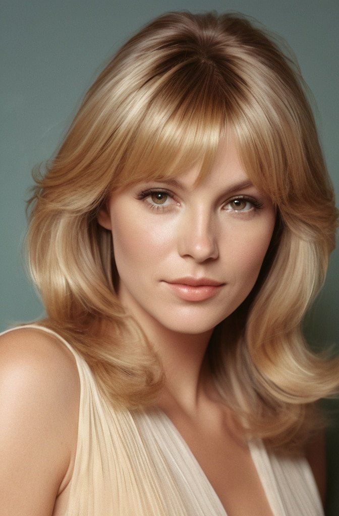 1970s Farrah Fawcett Feathered Bangs