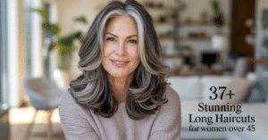 37+ Stunning Long Haircuts for Women Over 45