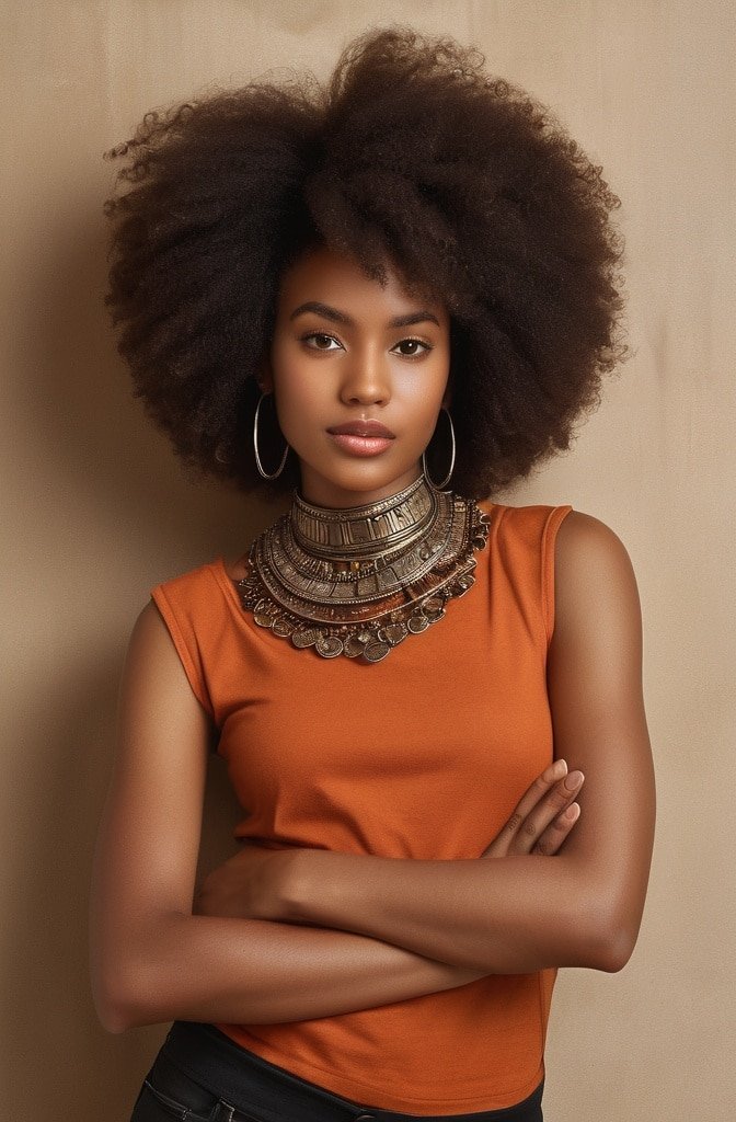Defined Curly Fro with Deep Side Part