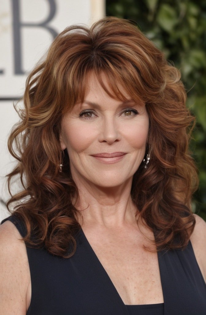 Long Curly Shag with Bangs