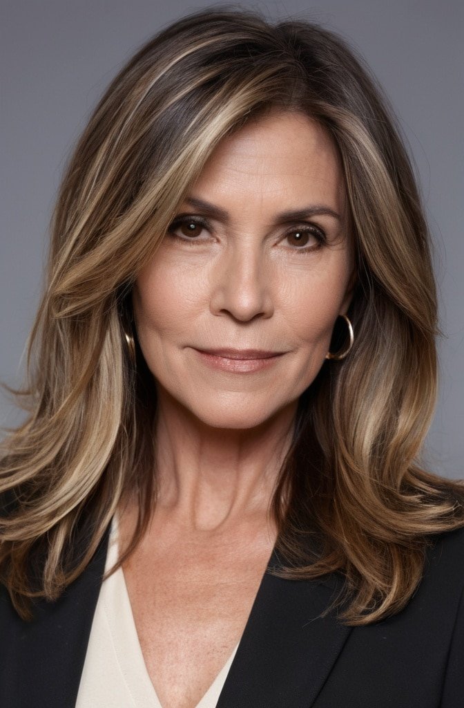Long Layers with Face-Framing Balayage