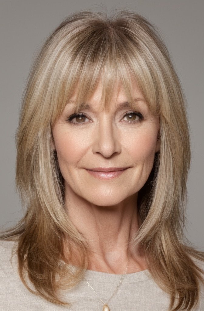 Long Layers with Wispy Bangs