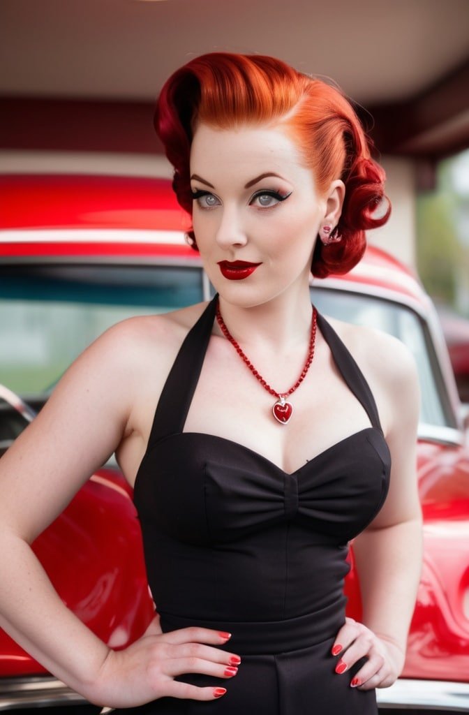 Rockabilly Pin Curl Bangs