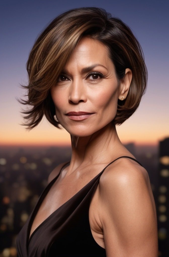 The Dramatic Side-Swept Bob